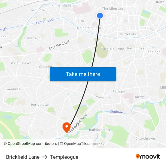 Brickfield Lane to Templeogue map