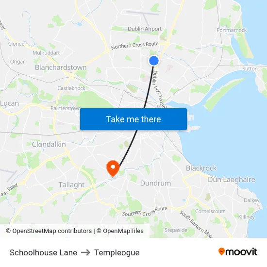 Schoolhouse Lane to Templeogue map