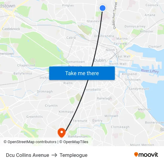 Dcu Collins Avenue to Templeogue map