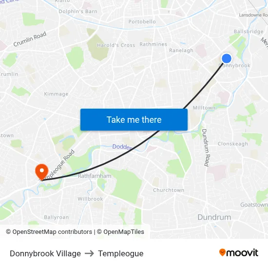 Donnybrook Village to Templeogue map