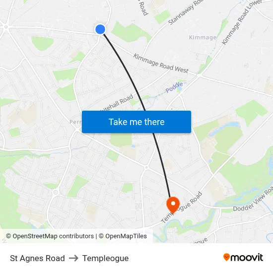 St Agnes Road to Templeogue map