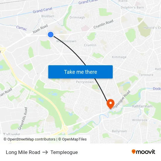 Long Mile Road to Templeogue map