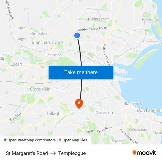 St Margaret's Road to Templeogue map