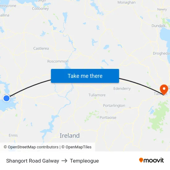 Shangort Road Galway to Templeogue map