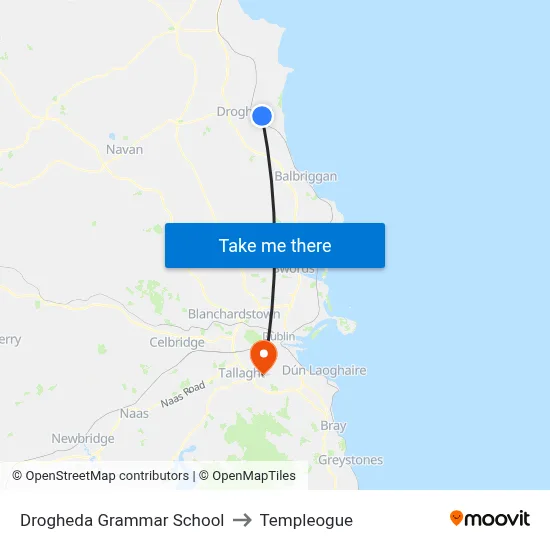 Grammar School to Templeogue map