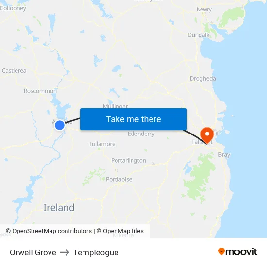 Orwell Grove to Templeogue map