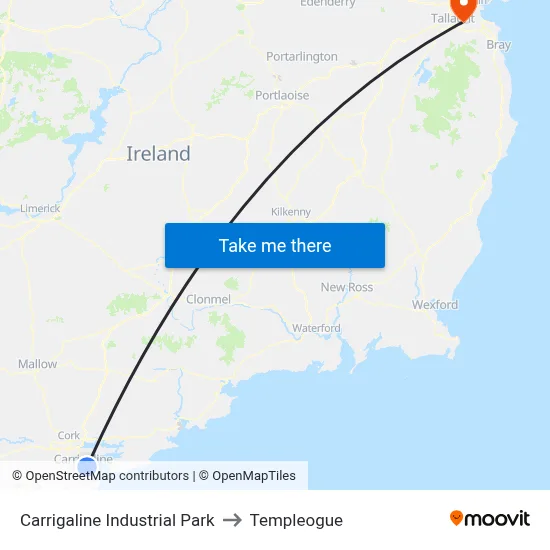 Carrigaline Industrial Park to Templeogue map