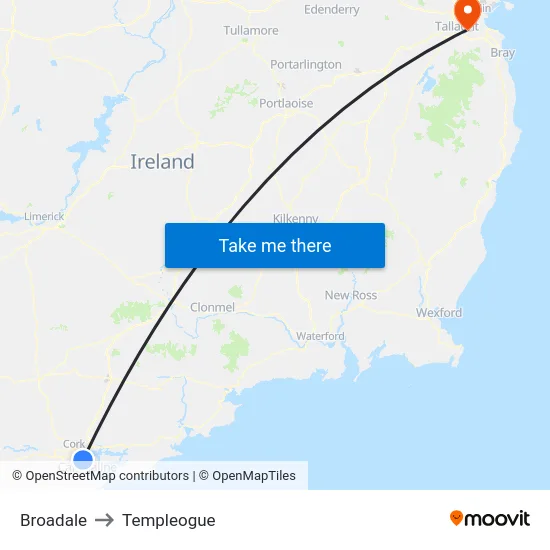 Broadale to Templeogue map