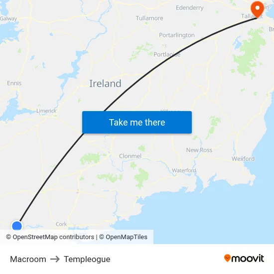 Macroom to Templeogue map