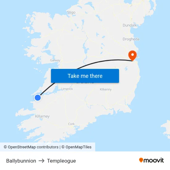Ballybunnion to Templeogue map