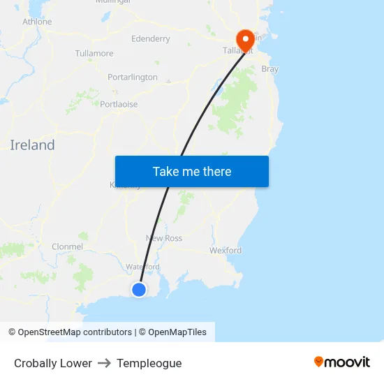 Crobally Lower to Templeogue map