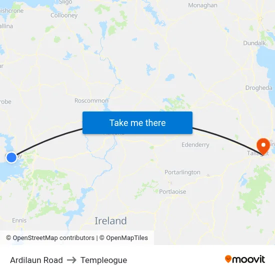 Ardilaun Road to Templeogue map
