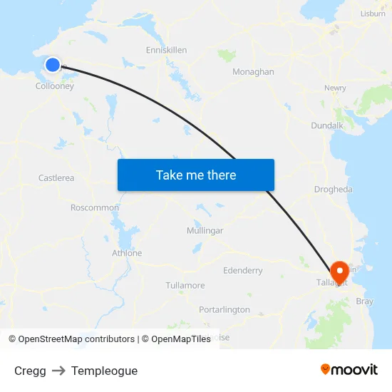 Cregg to Templeogue map