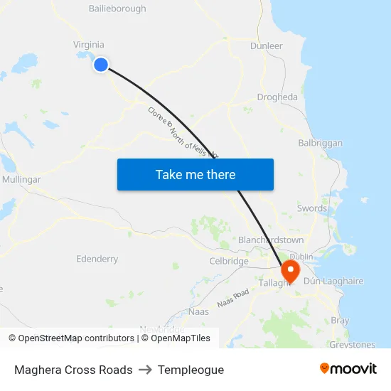 Maghera Cross Roads to Templeogue map