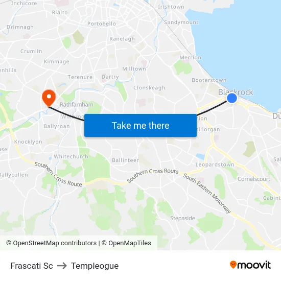 Frascati Sc to Templeogue map