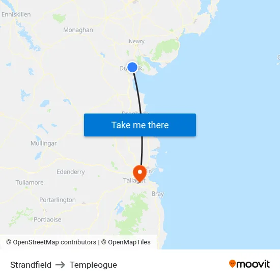 Strandfield to Templeogue map