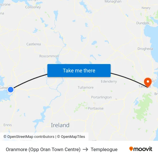 Oranmore (Opp Oran Town Centre) to Templeogue map
