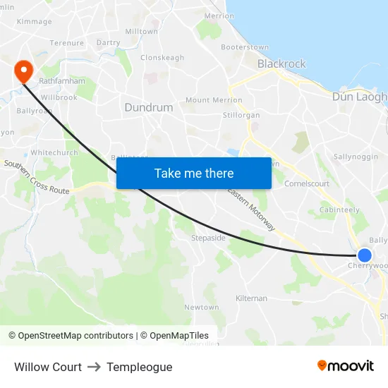 Willow Court to Templeogue map