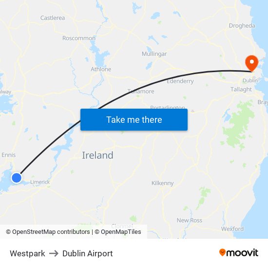 Westpark to Dublin Airport map