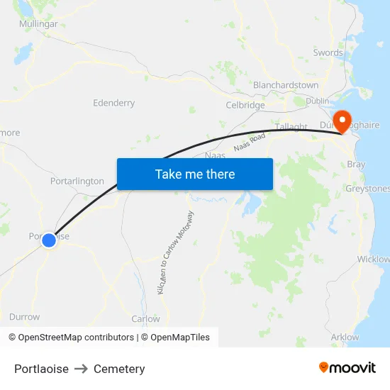 Portlaoise to Cemetery map