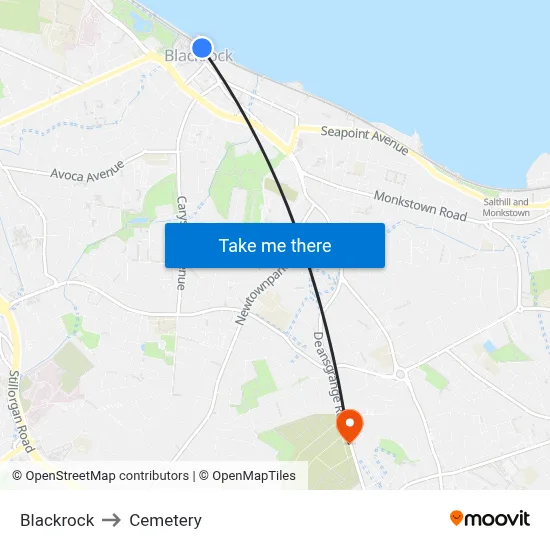 Blackrock to Cemetery map