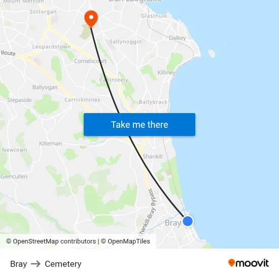 Bray to Cemetery map