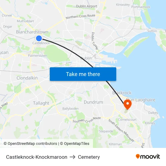 Castleknock-Knockmaroon to Cemetery map