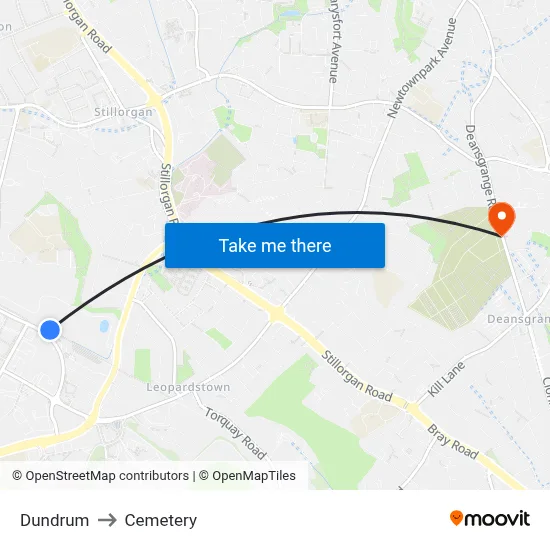 Dundrum to Cemetery map