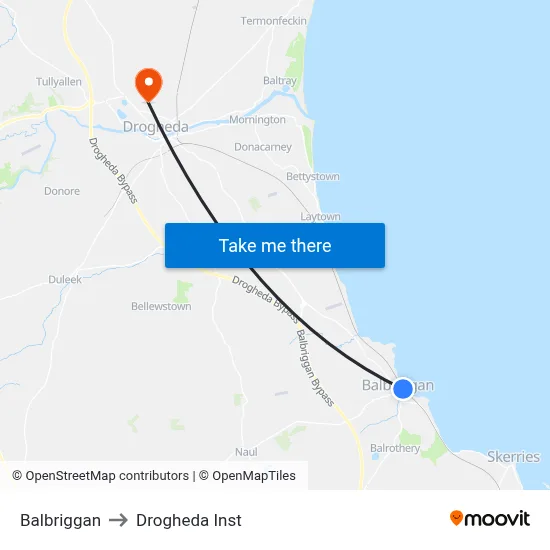 Balbriggan to Drogheda Inst map