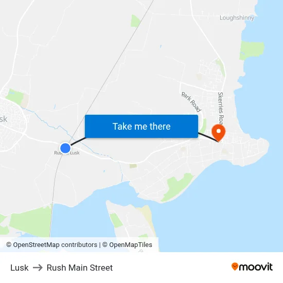 Lusk to Rush Main Street map