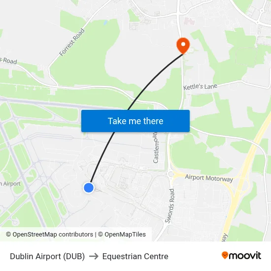 Dublin Airport (DUB) to Equestrian Centre map