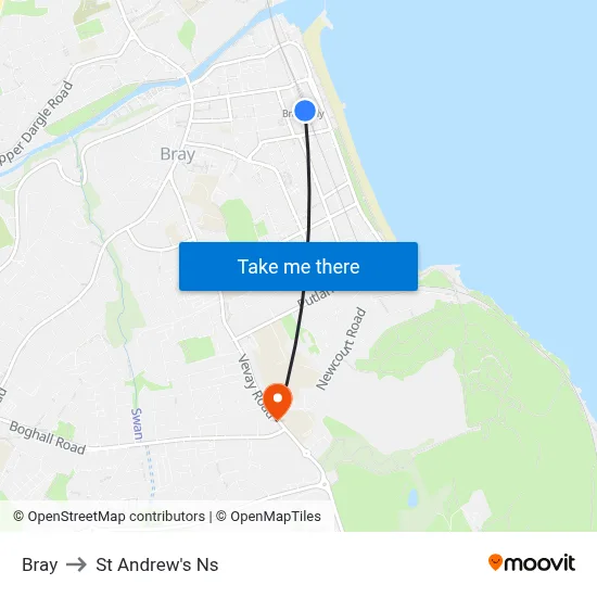 Bray to St Andrew's Ns map
