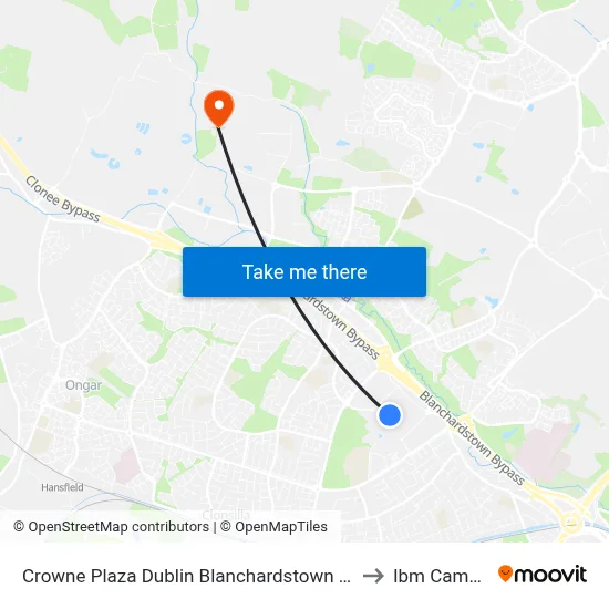 Crowne Plaza Dublin Blanchardstown by Ihg to Ibm Campus map