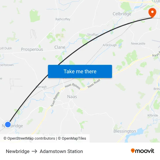 Newbridge to Adamstown Station map