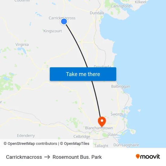 Carrickmacross to Rosemount Bus. Park map