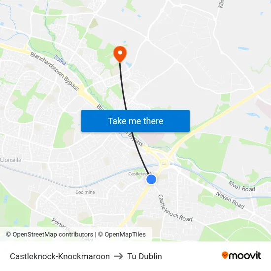 Castleknock-Knockmaroon to Tu Dublin map