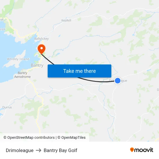Drimoleague to Bantry Bay Golf map