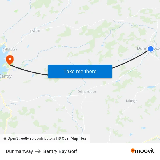 Dunmanway to Bantry Bay Golf map