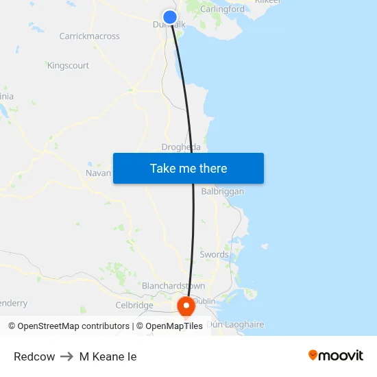 Redcow to M Keane Ie map