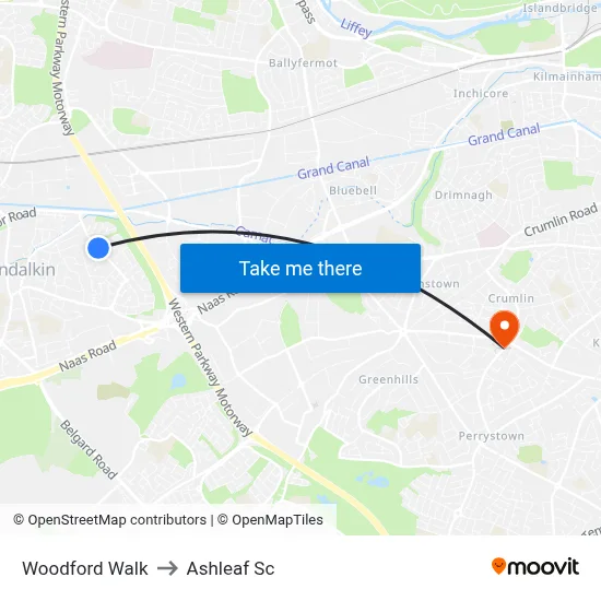Woodford Walk to Ashleaf Sc map