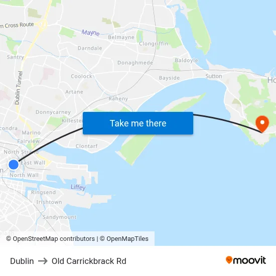 Dublin to Old Carrickbrack Rd map