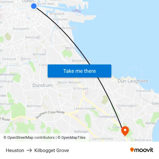 Heuston to Kilbogget Grove map