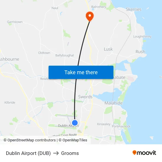 Dublin Airport (DUB) to Grooms map