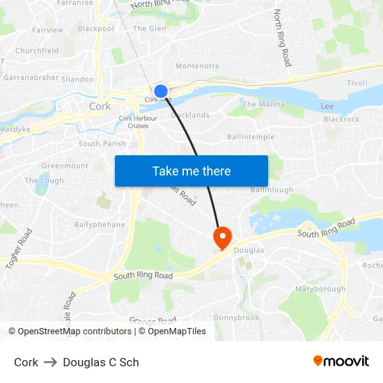 Cork to Douglas C Sch map