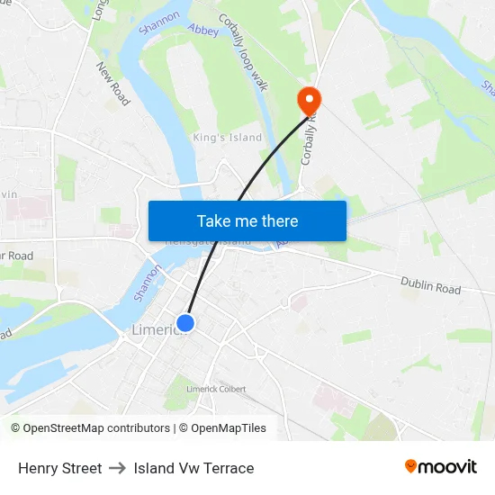Henry Street to Island Vw Terrace map