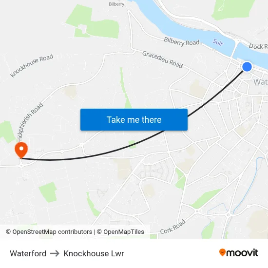 Waterford to Knockhouse Lwr map