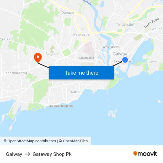 Galway to Gateway Shop Pk map