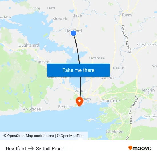 Headford to Salthill Prom map