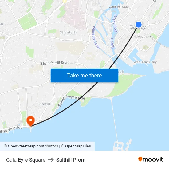 Gala Eyre Square to Salthill Prom map