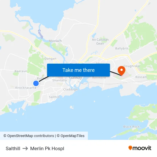 Salthill to Merlin Pk Hospl map